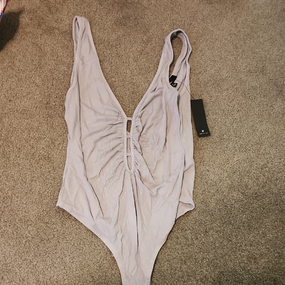 Ribbed Sage Green Bodysuit